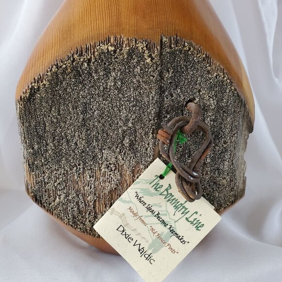 Boundry Line Rustic Handcrafted Wood Fence Post Vase 9" Dixie Wajdic, Montana - Picture 12 of 13